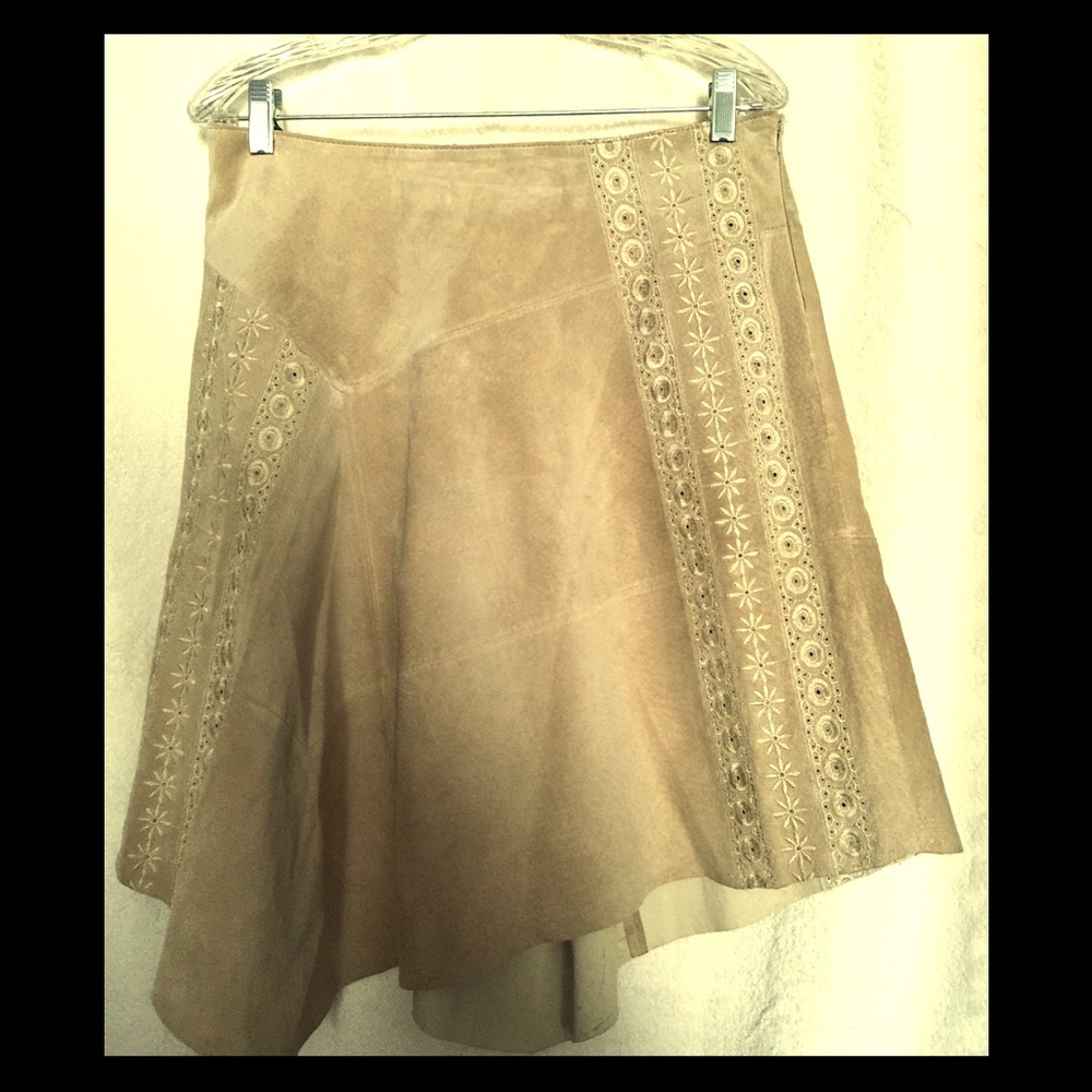 Gorgeous Suede Asymmetrical Skirt - Picture 2 of 4